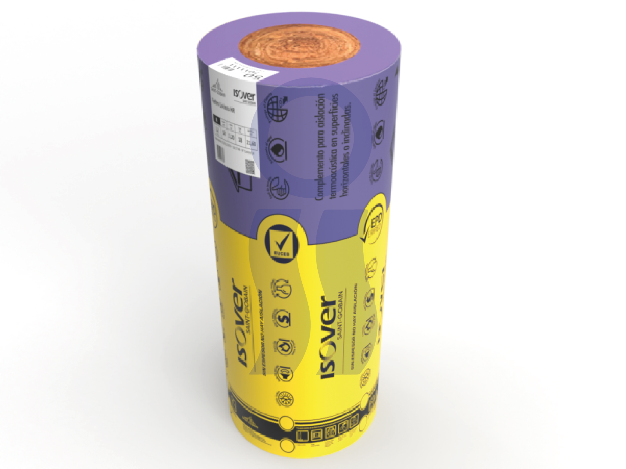 Lana De Vidrio Isover 50mm S/Rev 1.20 x 18mts (Rollo x 21.60m2 )