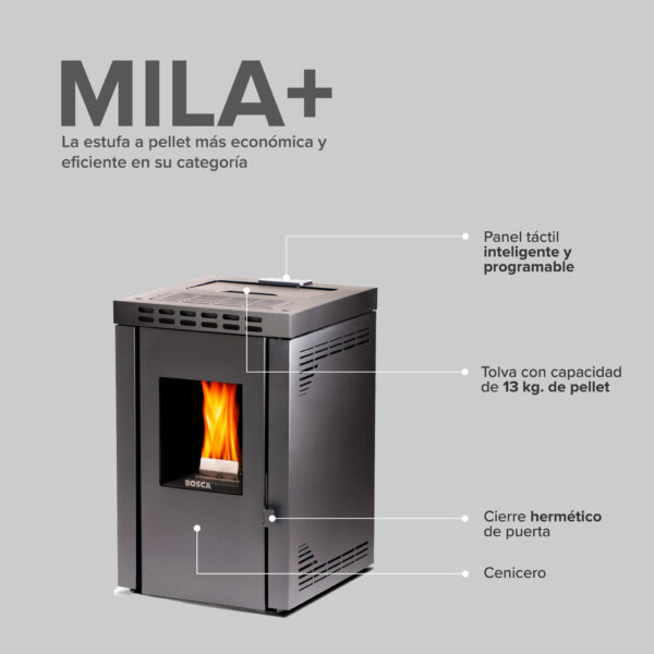 Calefactor a Pellets Mila + Calefaccion Para 100m2 Programable - Imagen 6